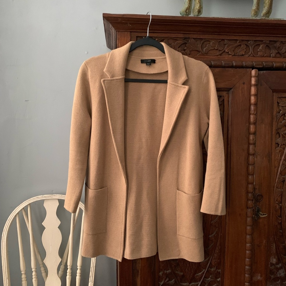 J. Crew Camel Knitted Blazer. XXS